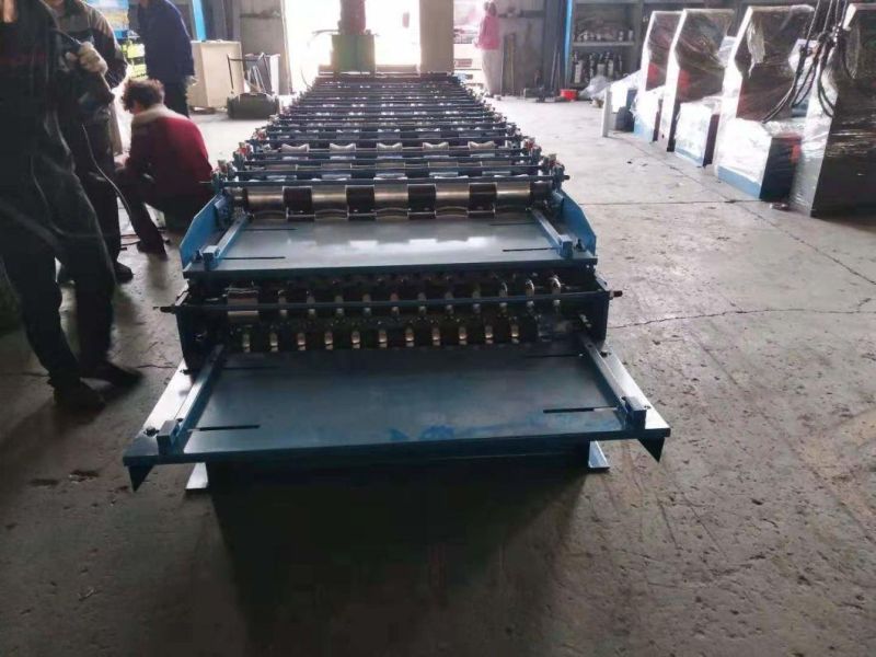 High Speed Aluzinc Double Roof Tile Trapezoidal Roll Forming Machine