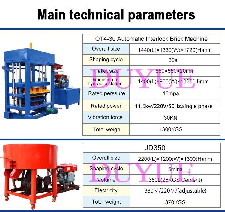 Qt4-30 Concrete Block Making Machine, Paver Brick Maker Machines