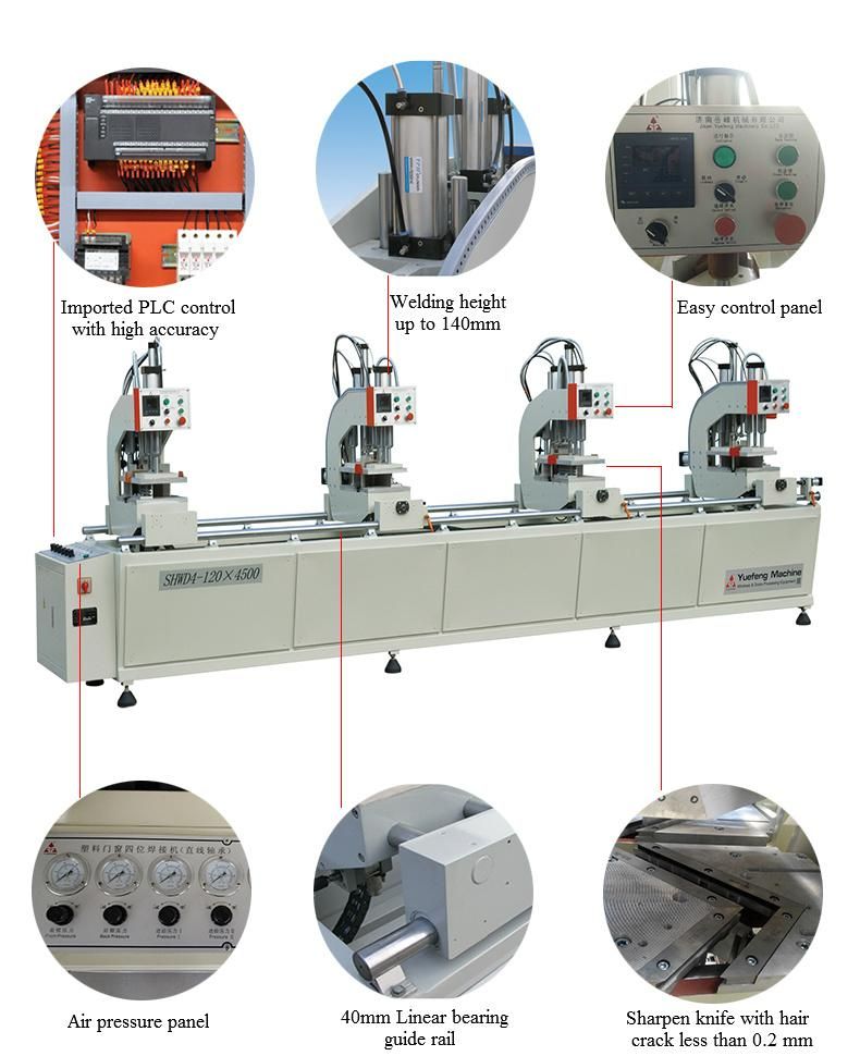 Three Head High Frequency Seamless PVC UPVC Window Welding Making Machine