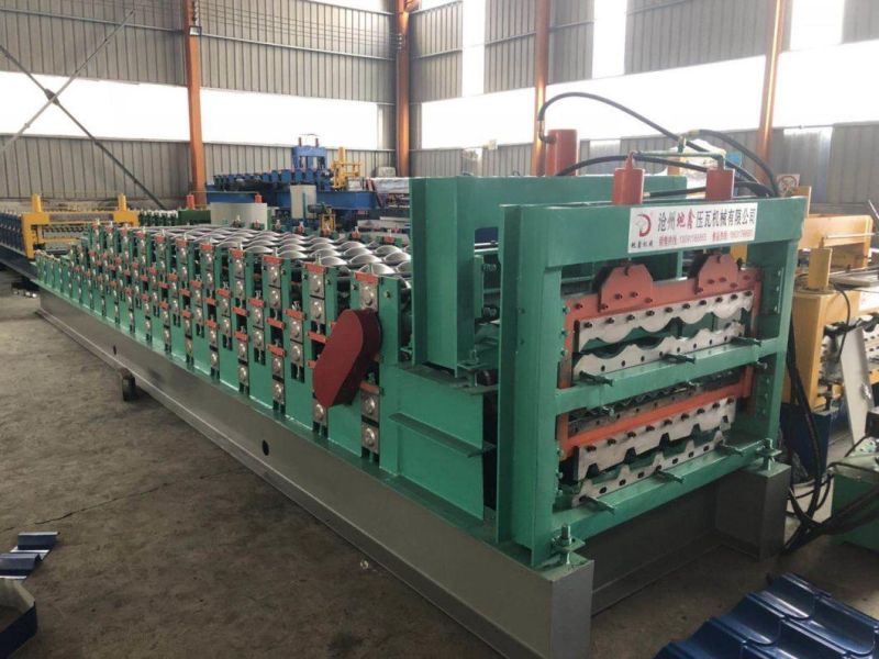 Colored Steel Three Layer Roof Tile Roll Forming Making Machine