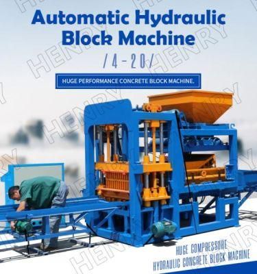 Qt4-20 Hydraulic System Fully Automatic Concrete Block Making Machine, Concrete Block Making Machine Construction Equipment