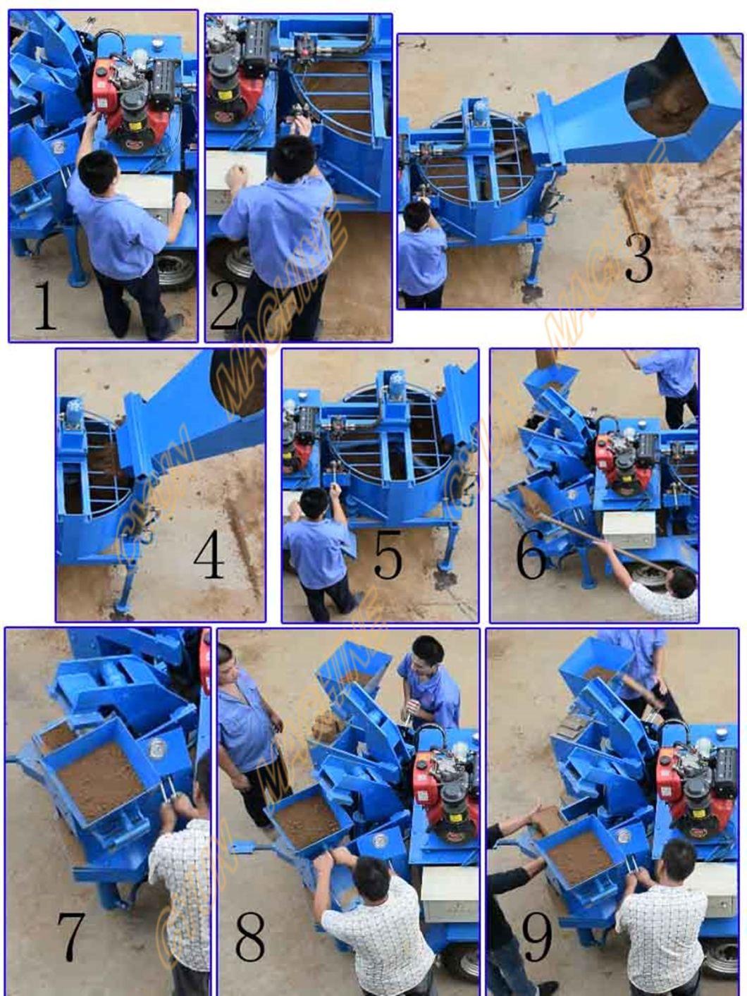 Multi-Functional M7mi Twins Mobile Soil Clay Hydraform Brick Block Making Machine for Small Factory