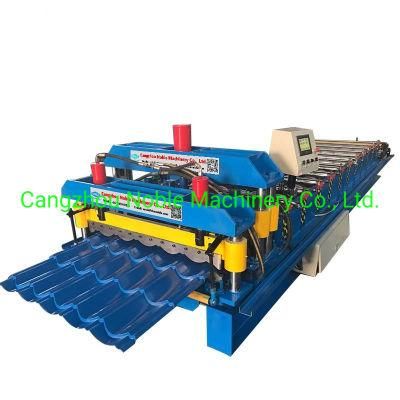 Colored Rolled Steel Glazed Tile Roofing Ai Panel Step Tile Making Roll Forming Machine
