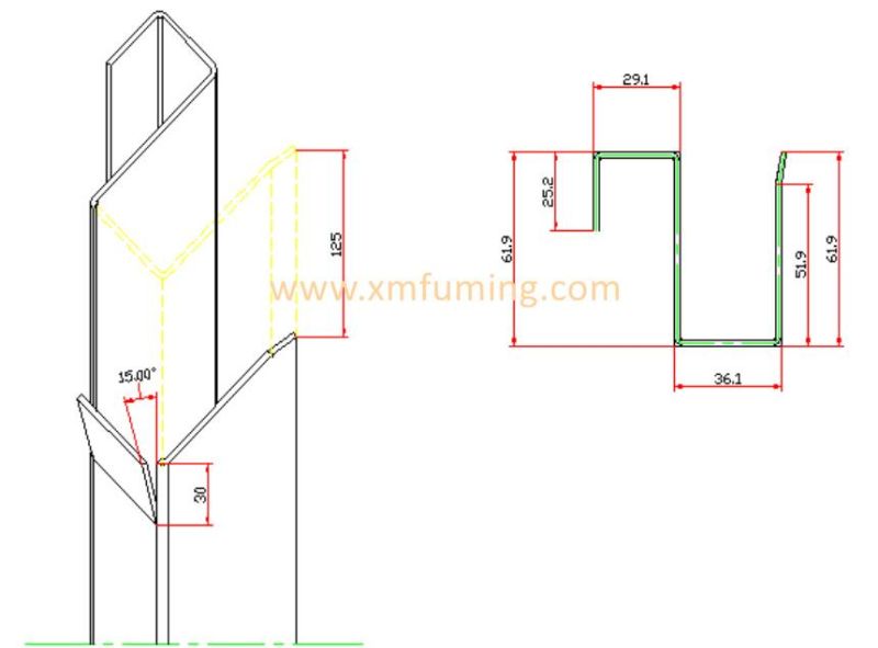 Roll Forming Machine for Yx61.9-65.2 Track Section