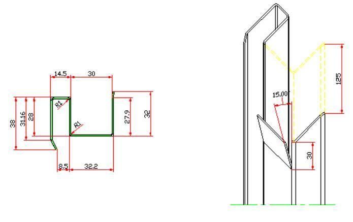 Gi, Cold Rolled Steel Container Gutter Machine Track Section with CE