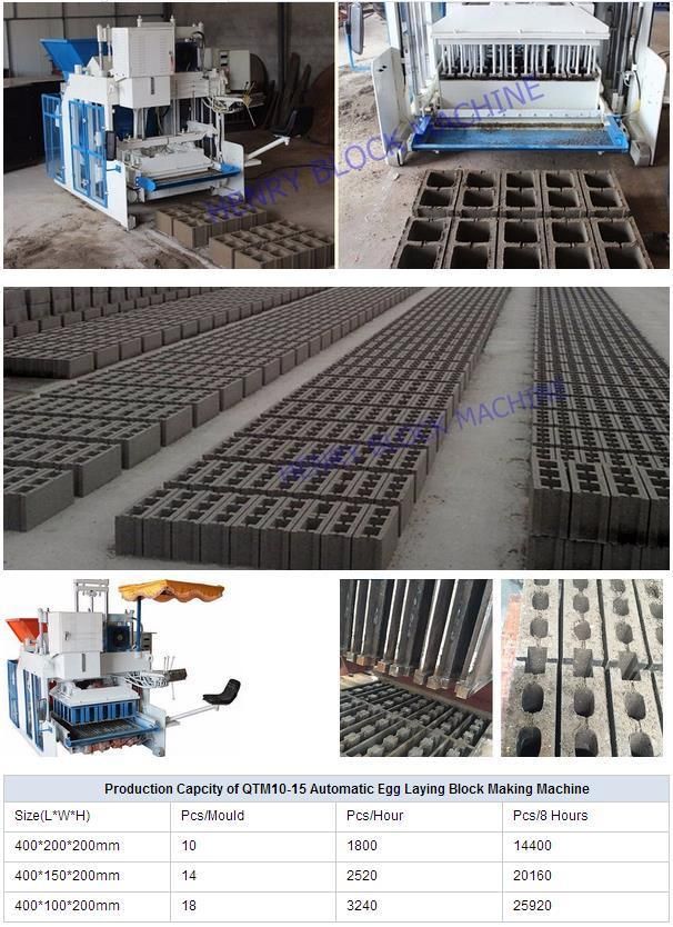 Qtm10-15 Movable Egg Layer Block Machine Concrete Making Machine Concrete Block Machine