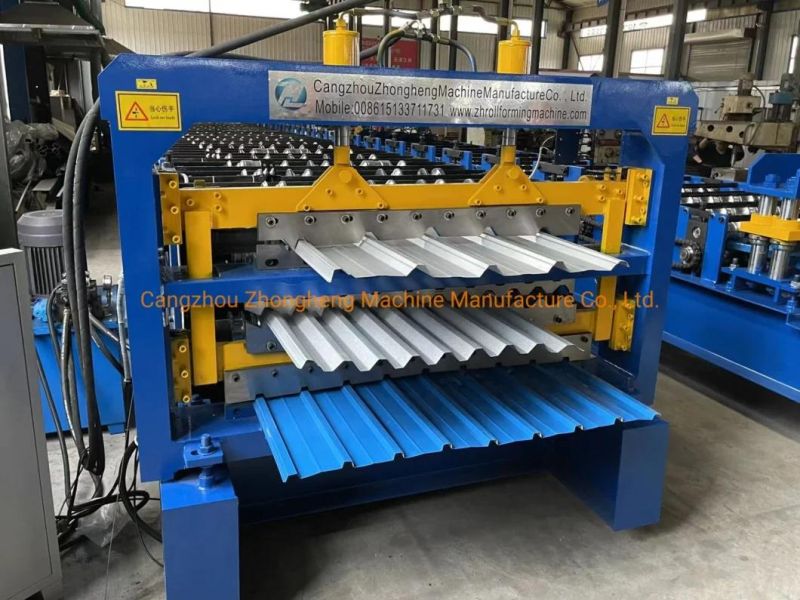 Three Layers Profile Tile Roofing Panel Roll Forming Machine Ibr Metal Sheet Roof Panel Tile Making Machine