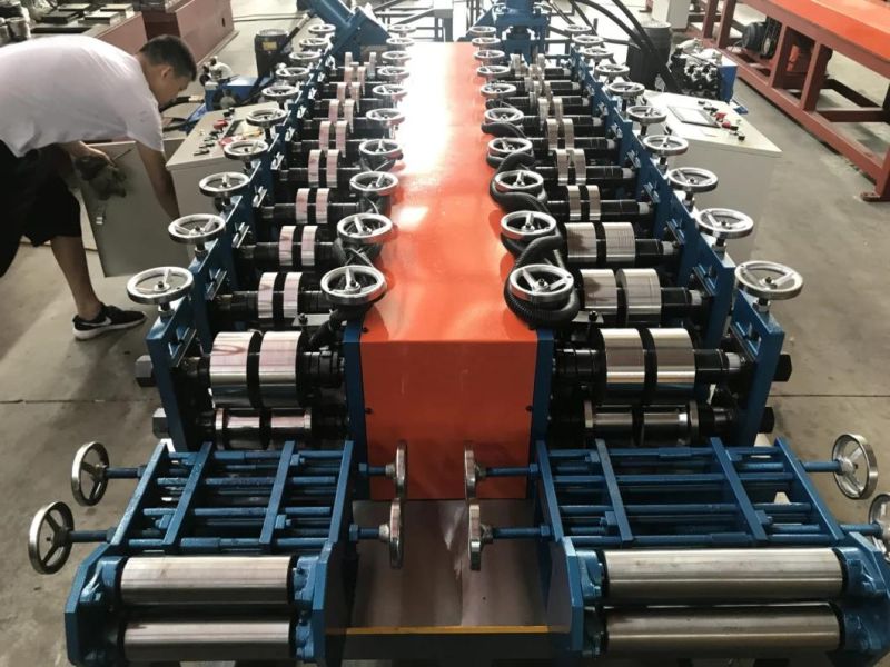 Metal Steel Stud and Track Drywall Profile Roll Forming Machine Cu Double Lines Omega Profile Light Gauge Steel Forming Machine