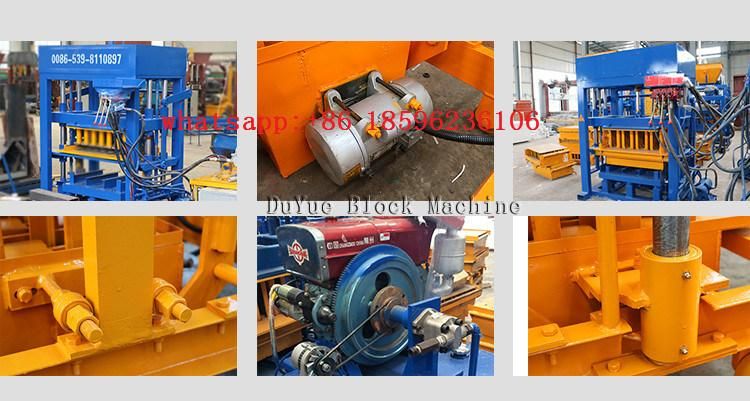 Diesel Engine Qt4-30 Hydraulic Concrete Hollow Brick / Block Making Machine Without Electricity in Africa