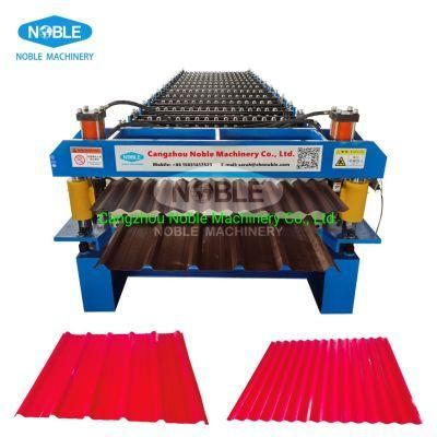 Low Price Double Layer Steel Metal Tr4 &amp; Tr5 Roofing PPGI Coil Corrugated &amp; Rib Profile Steel Sheet Roll Forming Machine