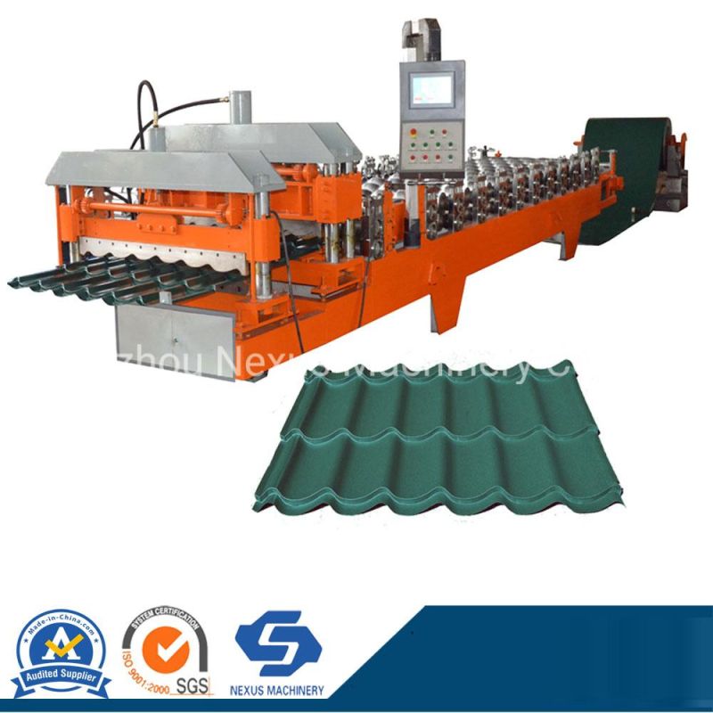 1100mm Russia Type Glazed Steptile Roofing Panel Roll Forming Machine
