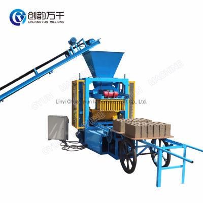 Semi-Automatic Concrete Hollow Block Solid Brick Making Machine (QT4-24)