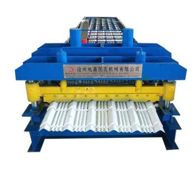 Steel Glazed Tile Trapezoidal Tile Roofing Sheet Roll Forming Machine