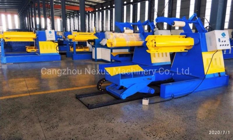 3-15 Tons Full Automatic Hydraulic Expansion Motorized Uncoiler / Decoiler Machine with Coil Car