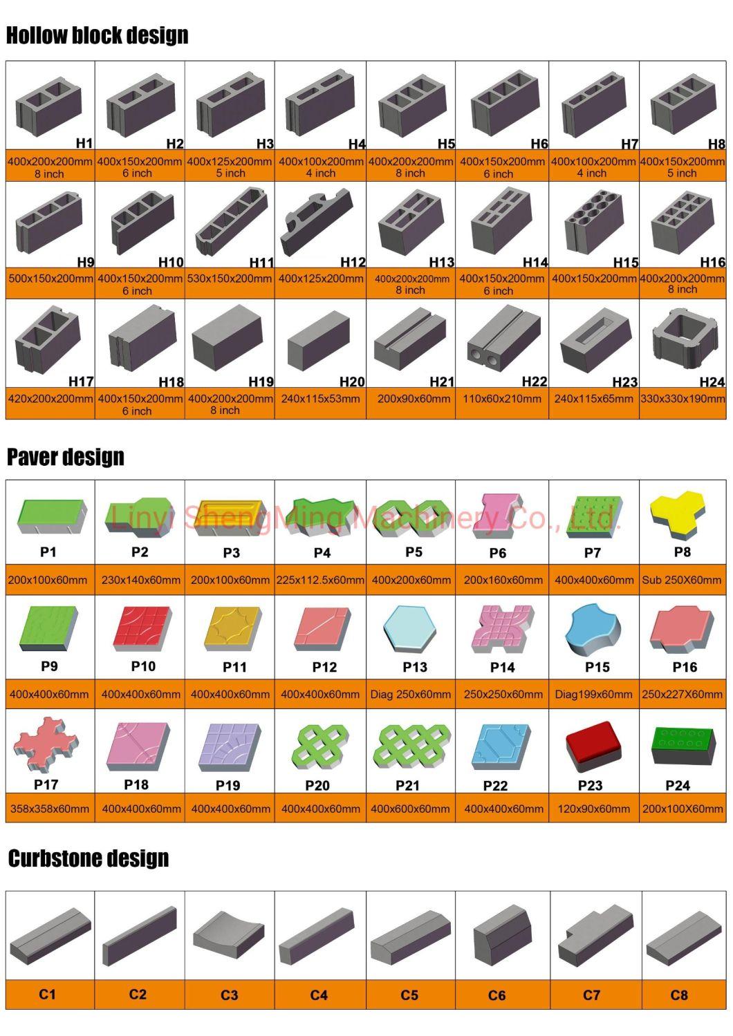 Production Line Cement Concrete Hollow Paver Colorful Brick Machine Price