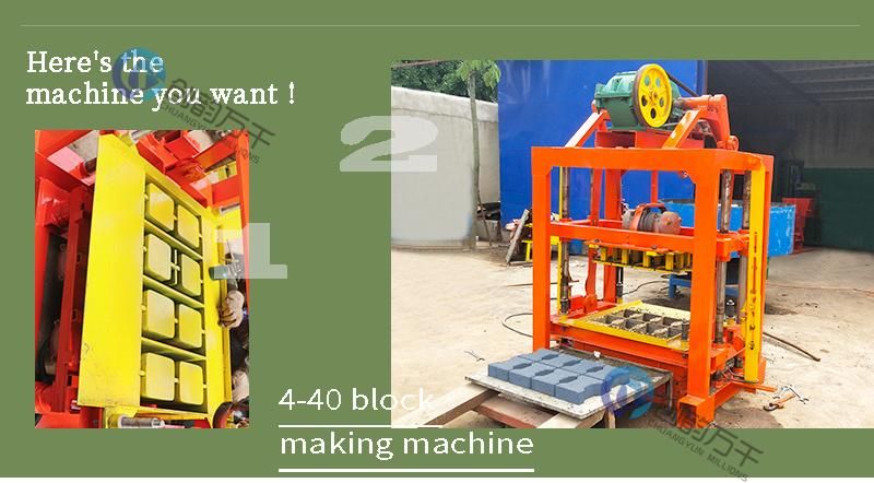 Small Manual Qt 4-40 Diesel Engine Block and Brick Making Machine