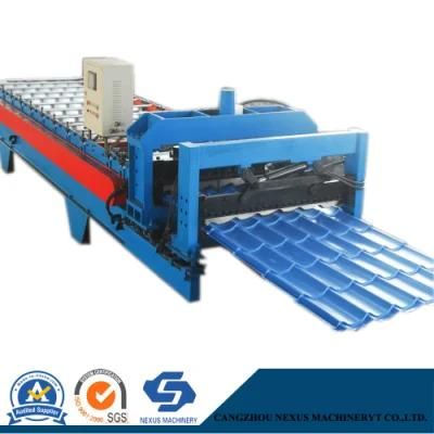 Chain Transmission Metal Stone Steel Glazed Tile Roll Forming Machine for Public Building