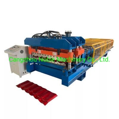 1100mm Russia Type Color Steel Glazed Step Tile Roofing Panel Roll Forming Machine
