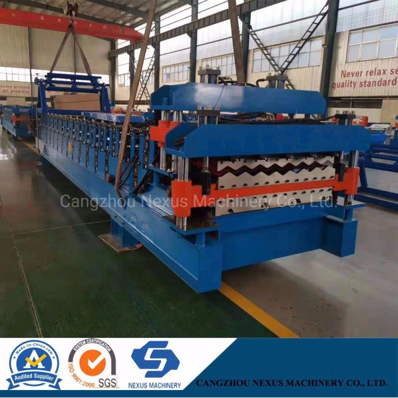 Double Layer Corrugated Roof Tile Roll Forming Machine/ Aluminum Metal Roofing Sheet Making Machine Made for Zimbabwe Customer