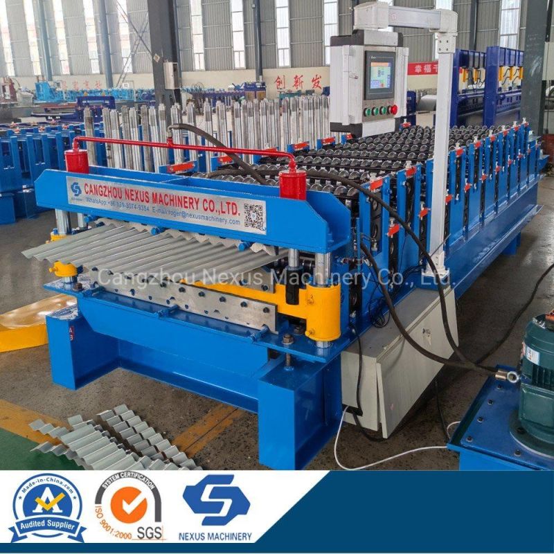 Ibr Roofing Sheet Iron Steel Corrugated Roof Sheeting Metal Double Layer Tile Panel Roll Forming Machine