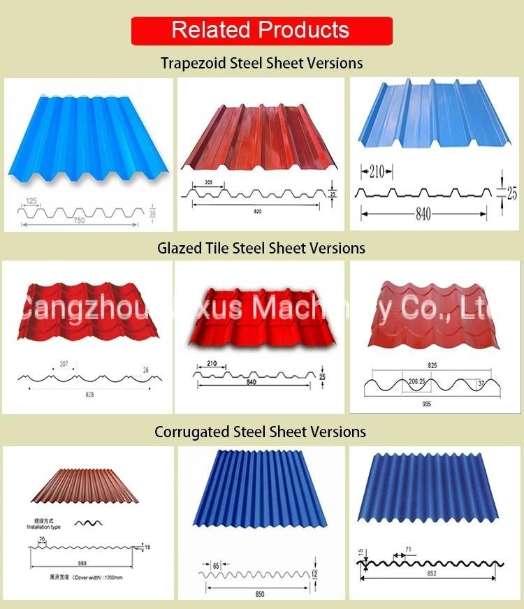 PLC Control Metal Tile Making Machine Step Tile Roll Forming Machine Glazed Tile Machine