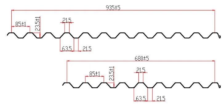 Roll Forming Machine for Yx23.5-85-680/935 Spandek Profile