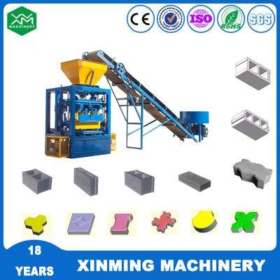 Cement Semi Automatic Hollow Solid Brick Production Line Paver Qt4-24 High Quality Factory Price Interlocking Block Making Machine