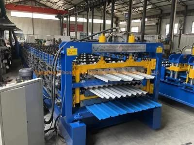 Three Layers Profile Tile Roofing Panel Roll Forming Machine Ibr Metal Sheet Roof Panel Tile Making Machine