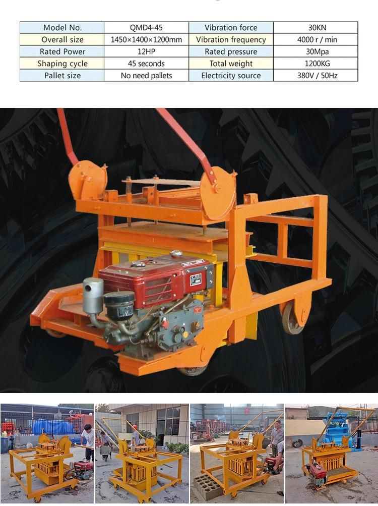 Qmd4-45 Diesel Egg Layer Block Machine
