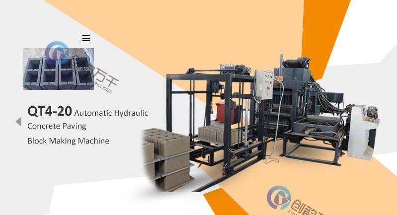Qt4-20 Concrete Block Manufacturing Machine Price Cement Paver Block Making Machine for Block Making Business