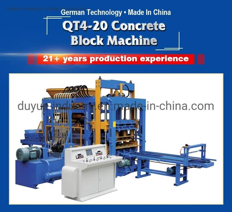 Donyue Hot Sale Qt4-20 Concrete Hollow Block Making Machine Cement Road Curb Stone Brick Machine