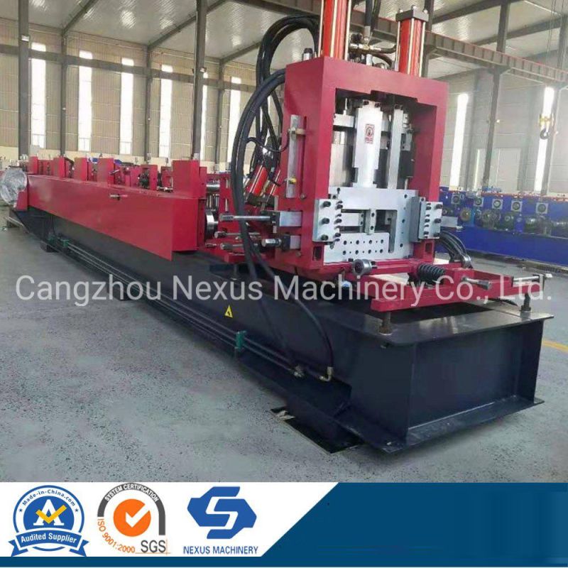 Full Automatic Hydraulic Cutting Steel Frame Making Machinery Steel Profile C Purlin Roll Forming Machine