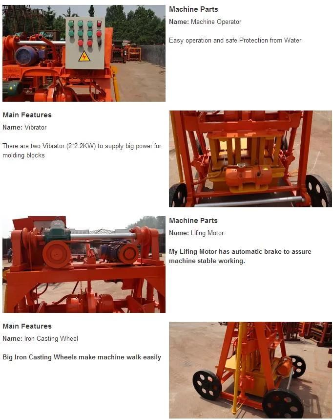 Qmy4-45 Price List of Egg Laying Block Making Machine Brick Machine