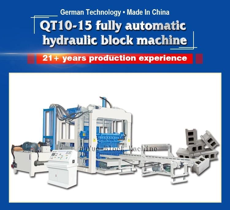 Qt10-15 Full- Automatic Hollow Cement Concrete Brick / Block Making Machine with Factory Price