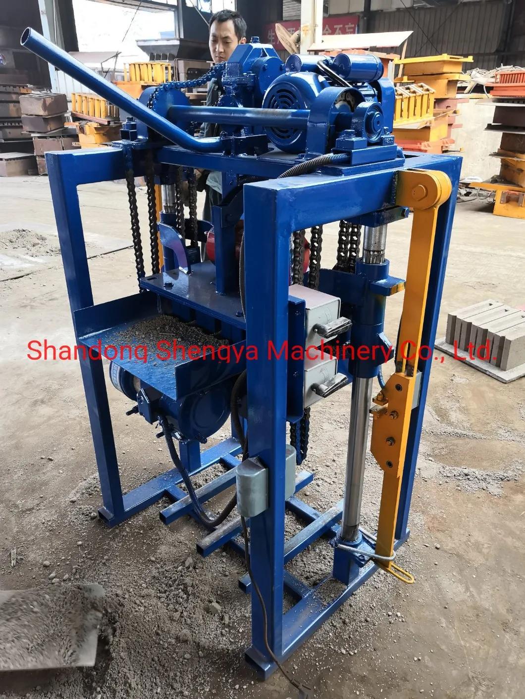 Qmy2-45 Small Manual Movable Egglaying Concrete Hollow Block Brick Making Machine Small Investment Do Business at Home