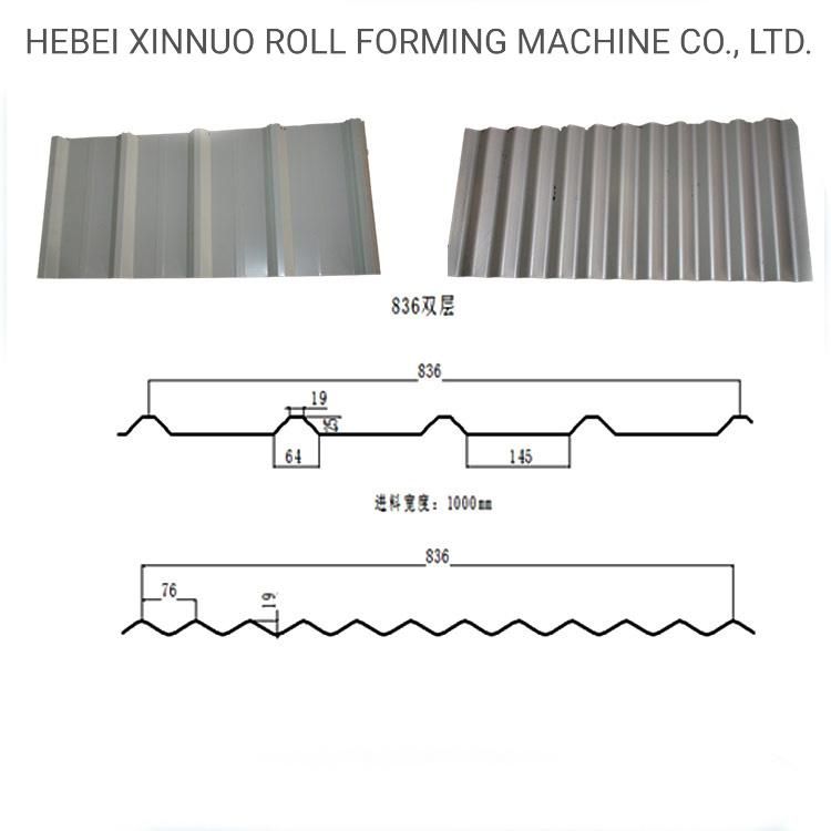Xinnuo 836+836 Double Layer Roofing Sheet Roll Forming Machine