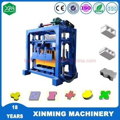 Simple Manual Qt4-30 Concrete Hollow Brick Cement Colorful Block Making Machine with Hydraulic System