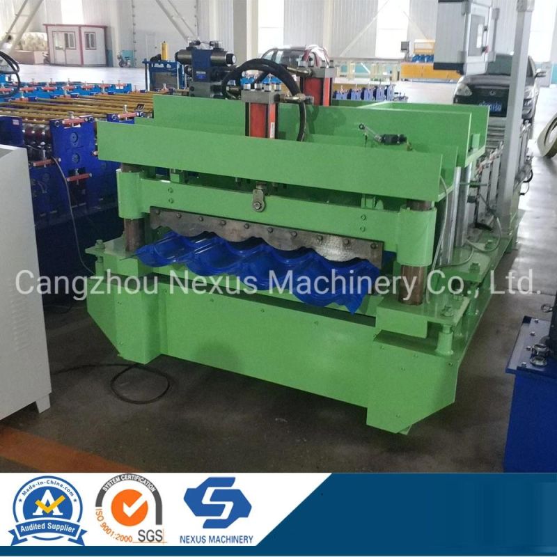 PLC Control Metal Tile Making Machine Step Tile Roll Forming Machine Glazed Tile Machine