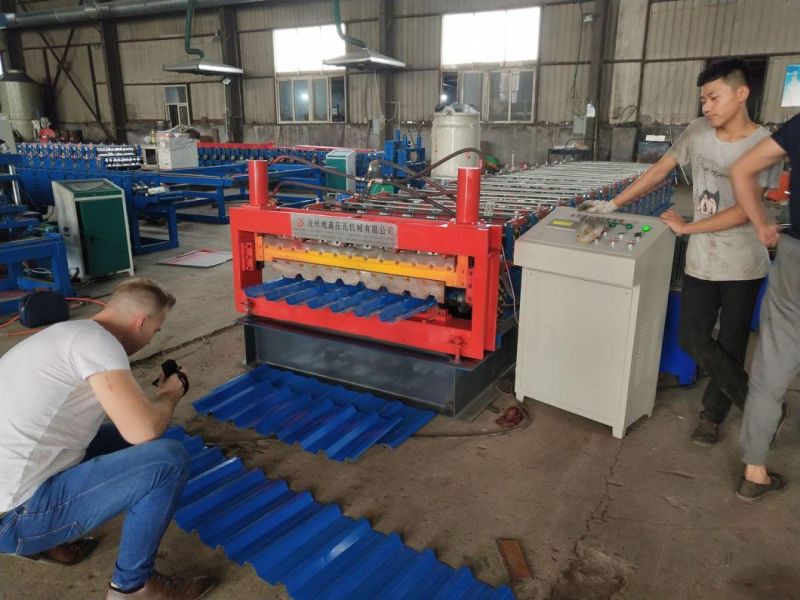 Trapezoidal Color Coating Aluminium Roof Tiles Roll Forming Metal Machine