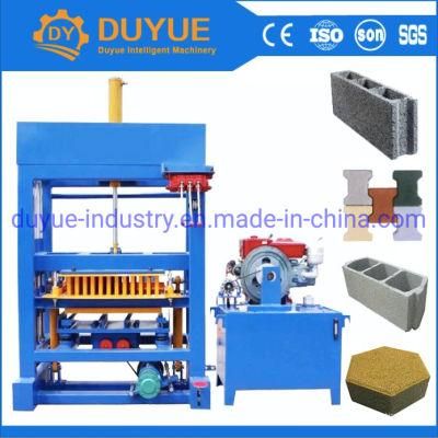 Germany Technology Diesel Engine Qt 4-30 Hydraulic Brick Making Machine Concrete Hollow Block Machine in Bangladesh