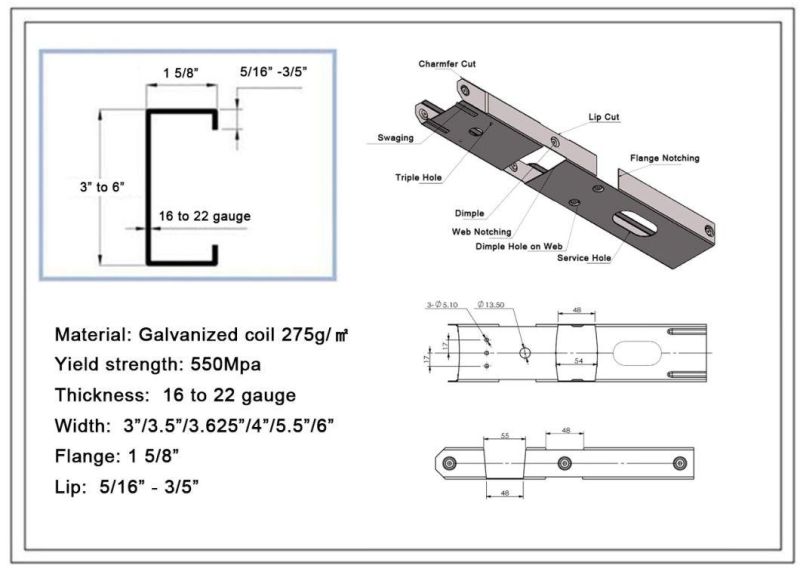 Multi Profile Stud and Track Roll Forming Machine -Light Gauge Steel Roll Former - Mf1600