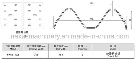 Two Wave Highway Guardrail Roll Forming Machine with Fast Work Speed