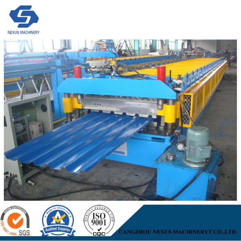 Automatic Two Layer Roof Machine with Hydraulic Decoiler Made in China