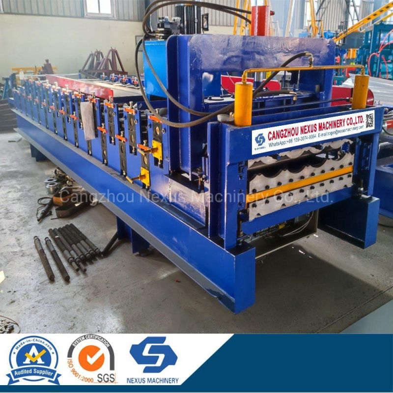 High Quality Chain Transmission Glazed Roof Tile Roll Forming Machine Making Construction Material