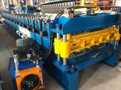 Iron Roofing Sheets Roll Forming Machine Double Layer Trapezoidal Roof Tile Rolling Machine