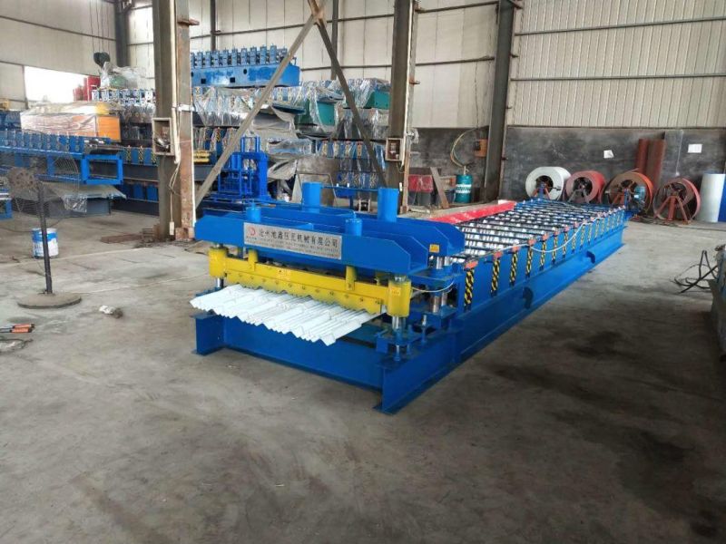 Steel Glazed Tile Trapezoidal Tile Roofing Sheet Roll Forming Machine