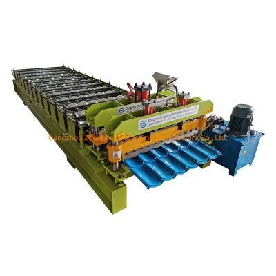 High Quality 1100 Glazed Roof Tile Roll Forming Machine Step Tile Roofing Sheet Forming Machinery