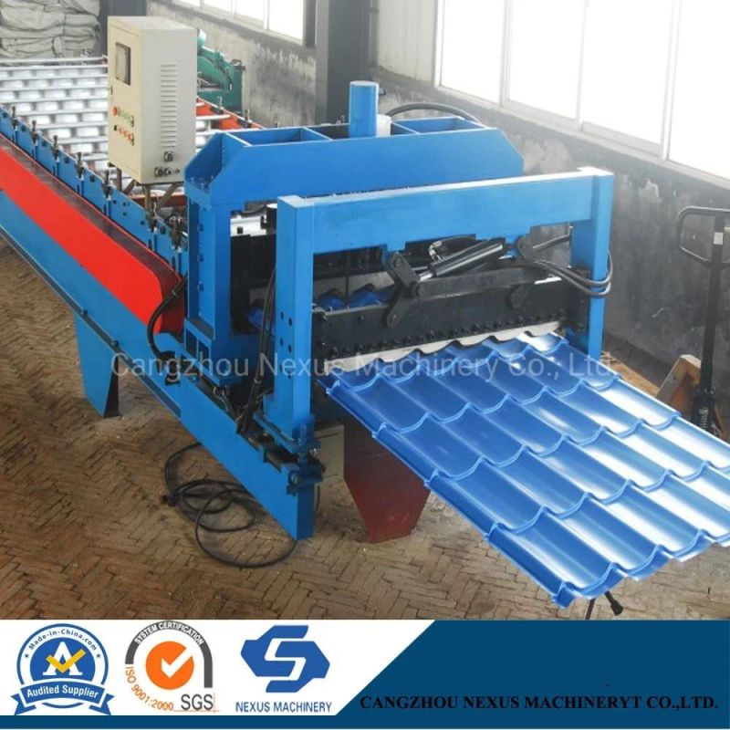 Chain Transmission Metal Stone Steel Glazed Tile Roll Forming Machine for Public Building