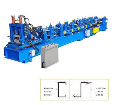 High Quality Hot Sell CZ Exchange Purlin Roll Forming Machine CZ Interchangeable Purlin Machine CZ Roll Forming Machine