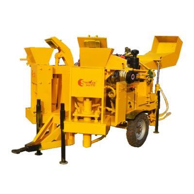 M7mi Twin hydraulic Pressing Clay Soil Brick Block Molding Machine with Diesel Motor